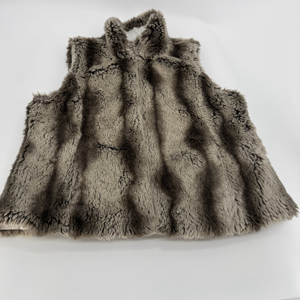 Kristen Blake Faux Fur Reversible Vest Women size XL Brown White - Picture 2 of 15
